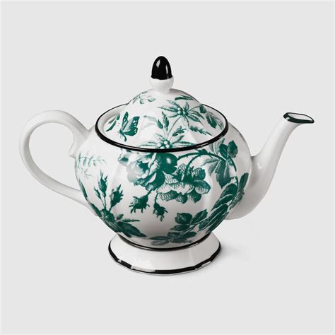 Green Herbarium Teapot .